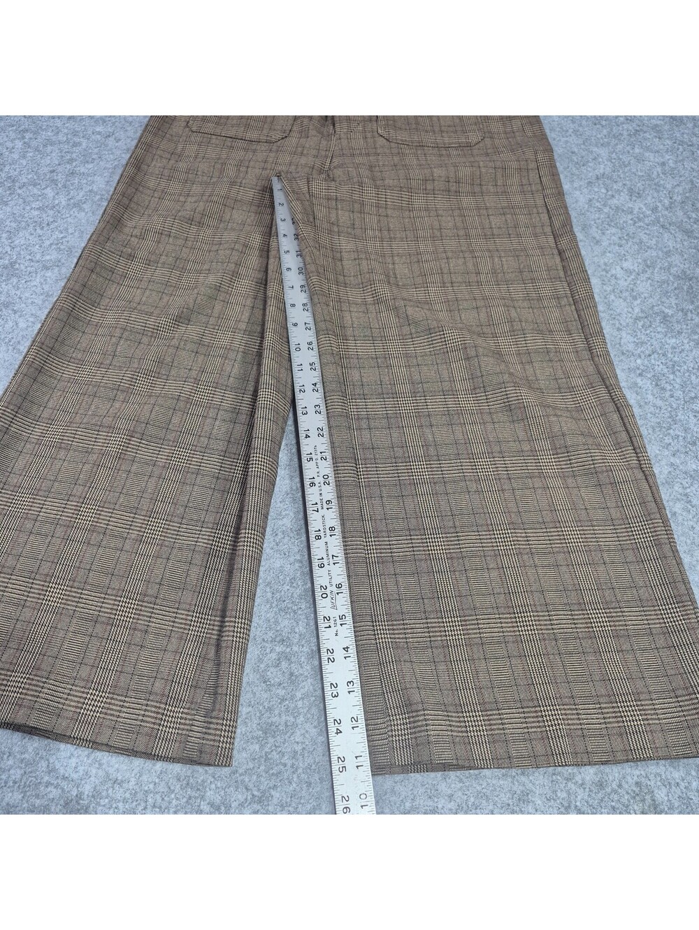 Jules & Leopold Brown Plaid Wide Leg Trousers Sz XL Business Casual Stretchy - Picture 7 of 13